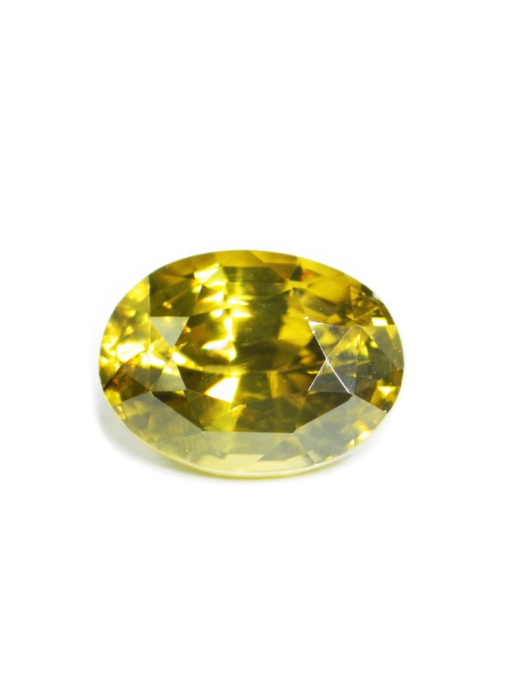 ZIRCON BROWNISH GREEN 3.41 CTS 15135 - HIGHLY LUSTROUS GEM