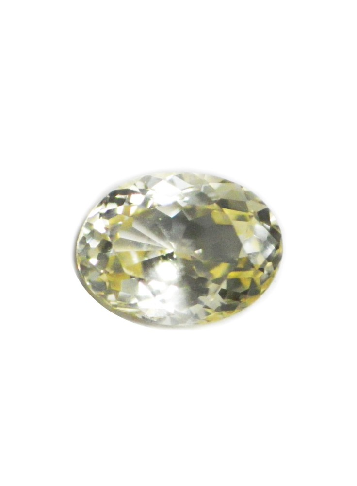 WHITE SAPPHIRE UNHEATED YELLOW TINTED HIGHLY LUSTROUS GEM FLAWLESS