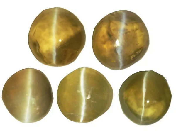 CHRYSOBERYL CATS EYE 5 Pcs 1.82 Cts OVAL NATURAL SRI LANKA LOOSE GEMSTONE 20541