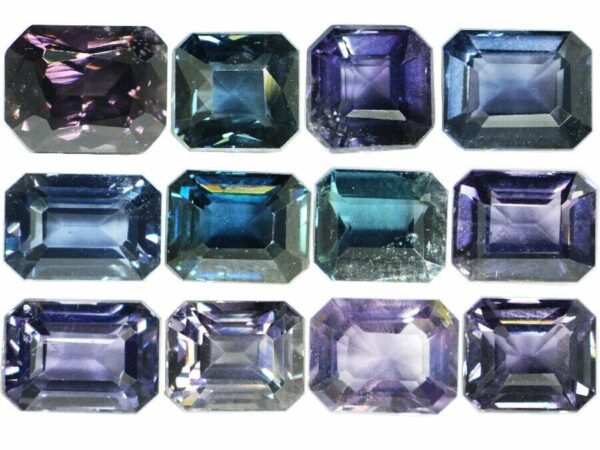 SPINEL OCTAGON MIXED LOT 12 PCS 10.69 CTS - NATURAL SRI LANKA GEMS