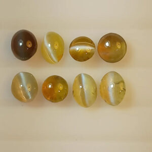 Chrysoberyl Cats Eye 8 Pcs Natural Gemstones – 6.09 Cts | Just 16 USD Per Carat Terrific Bargain!