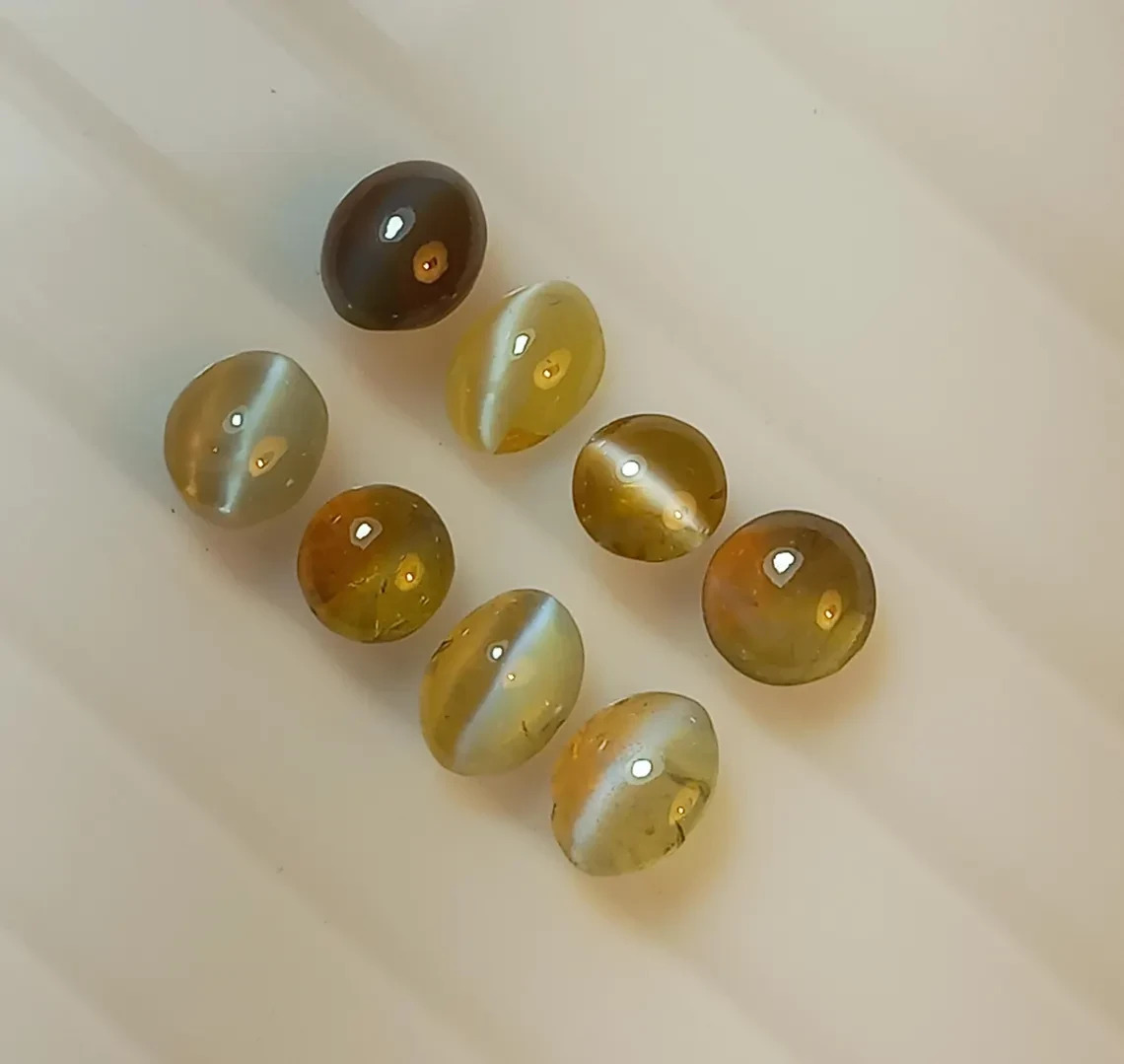 Chrysoberyl Cats Eye 8 Pcs Natural Gemstones – 6.09 Cts | Just 16 USD Per Carat Terrific Bargain! - Image 3
